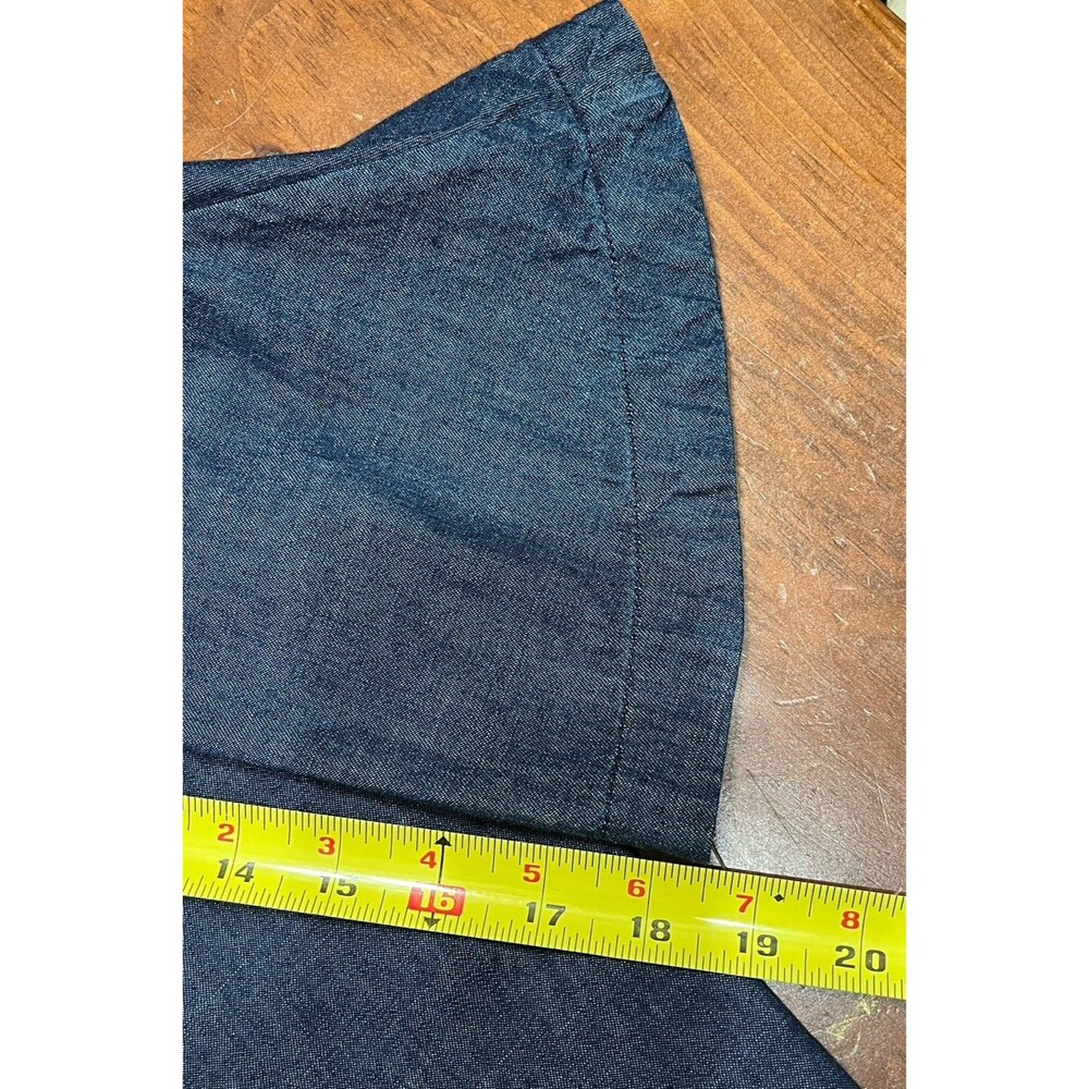Draper James Denim Blue Chambray Ruffle Shift Dress Sz 8 Western Preppy Church - Picture 13 of 16